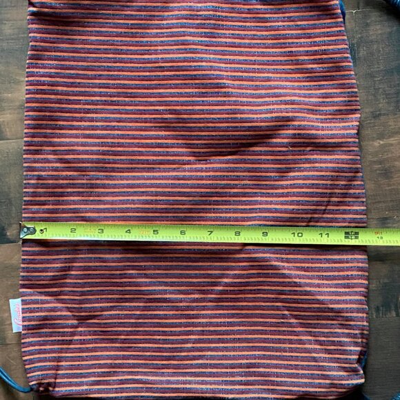 Vintage Candies Brand Sackpack Drawstring Bag Boho Striped Blue Backed Back Pack - Picture 11 of 11